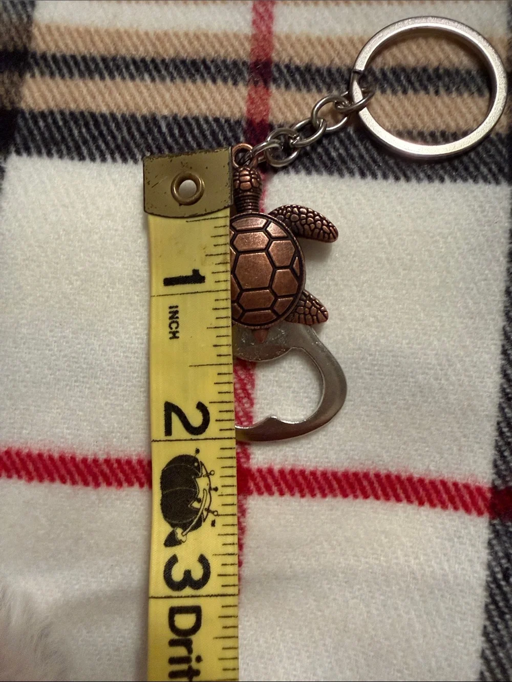 Turtle Bottle Opener Keychain in Antique Copper